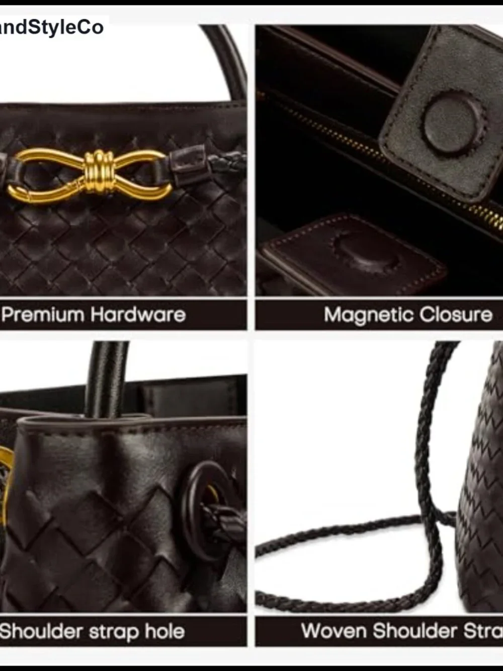 Woven Tote Bag for Women Leather Shoulder Handbag Top Handle Purses